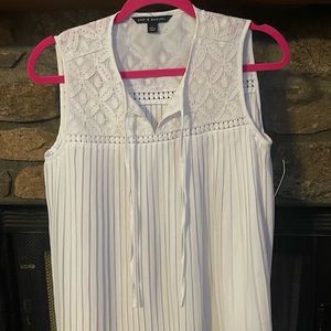 Zac and Rachel Pleated White Tank Top